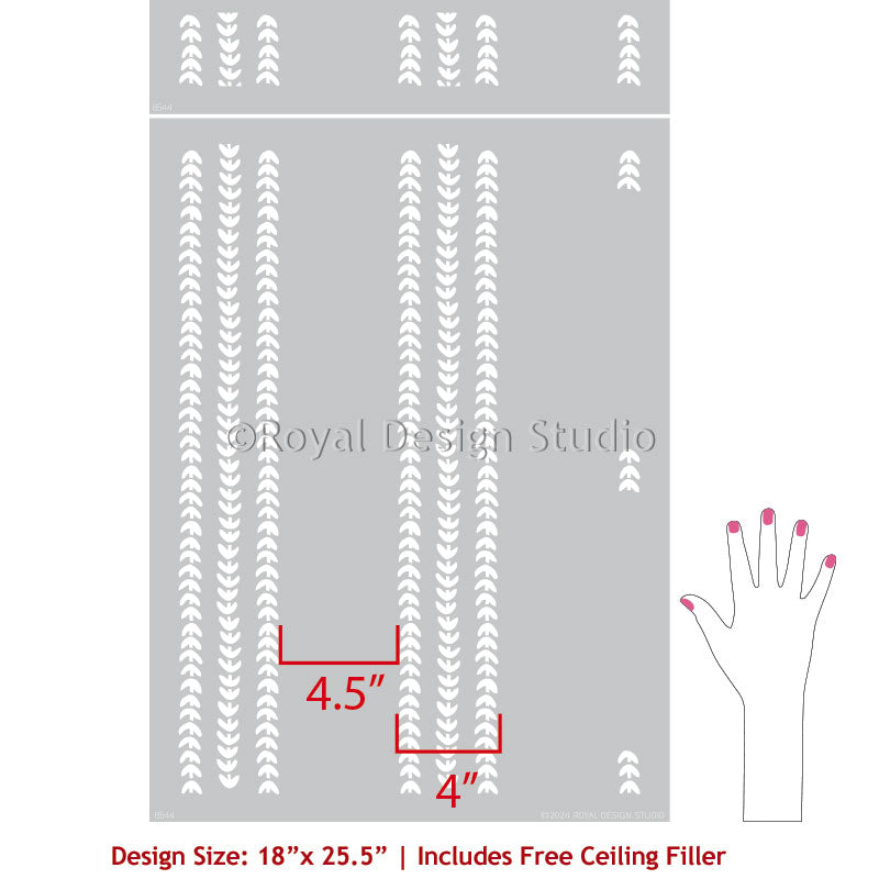 Country Stitching Stripe Wall Stencil