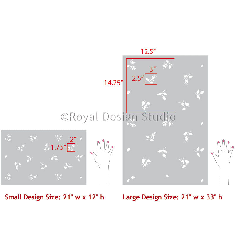 Rose Buddies Floral Furniture and Wall Stencil