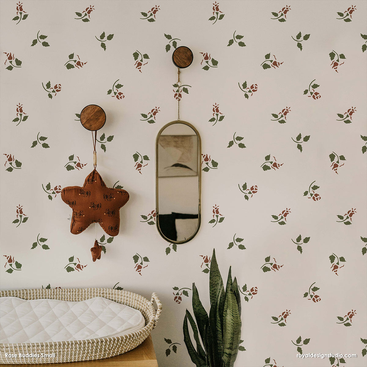 Rose Buddies Floral Furniture and Wall Stencil