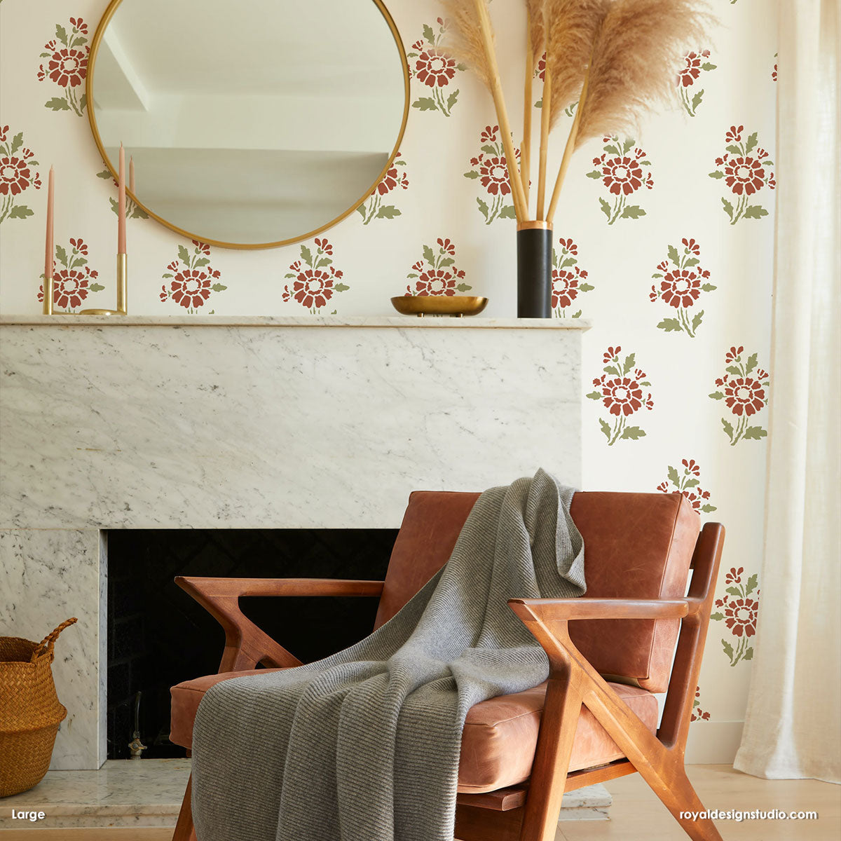 Provence Petite Floral Wall Stencil