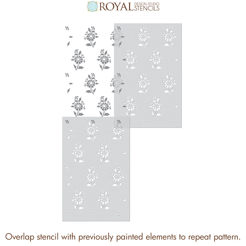Provence Petite Floral Wall Stencil