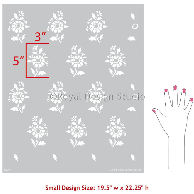 Provence Petite Floral Wall Stencil