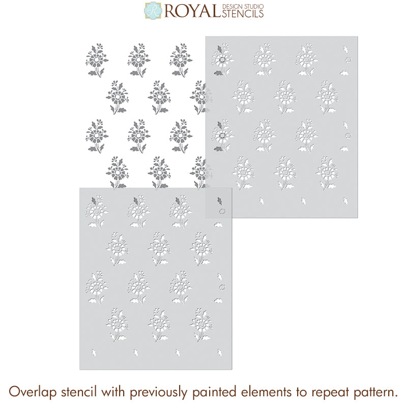 Provence Petite Floral Wall Stencil