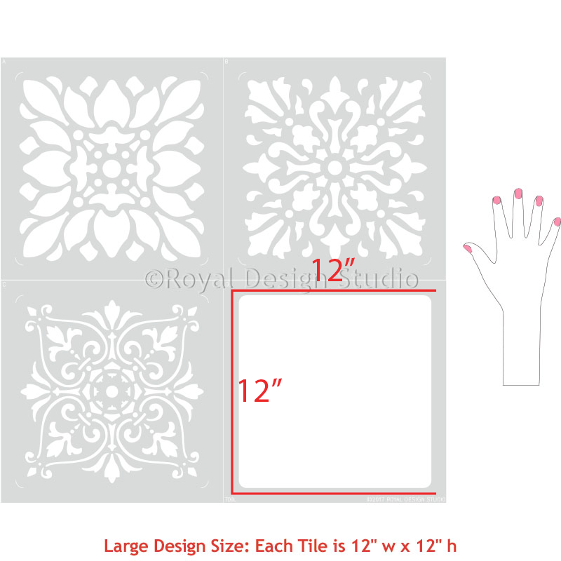 Renaissance Tile Stencils Set A