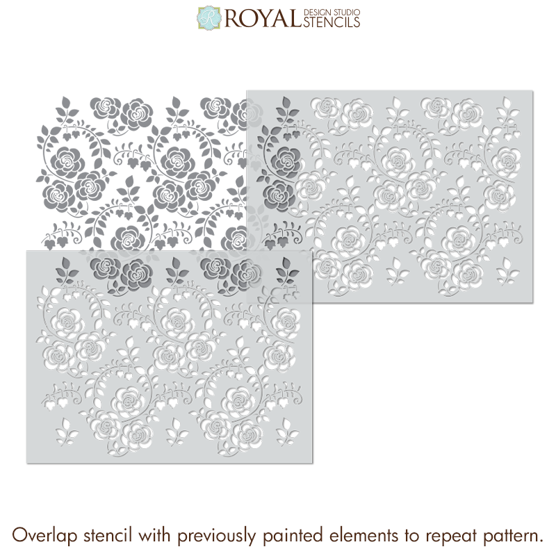 Belle Fleur Art Nouveau Wall Stencil