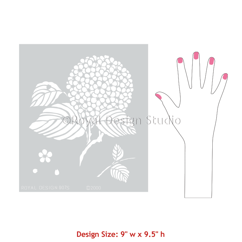 Japanese Hydrangea Floral Stencil