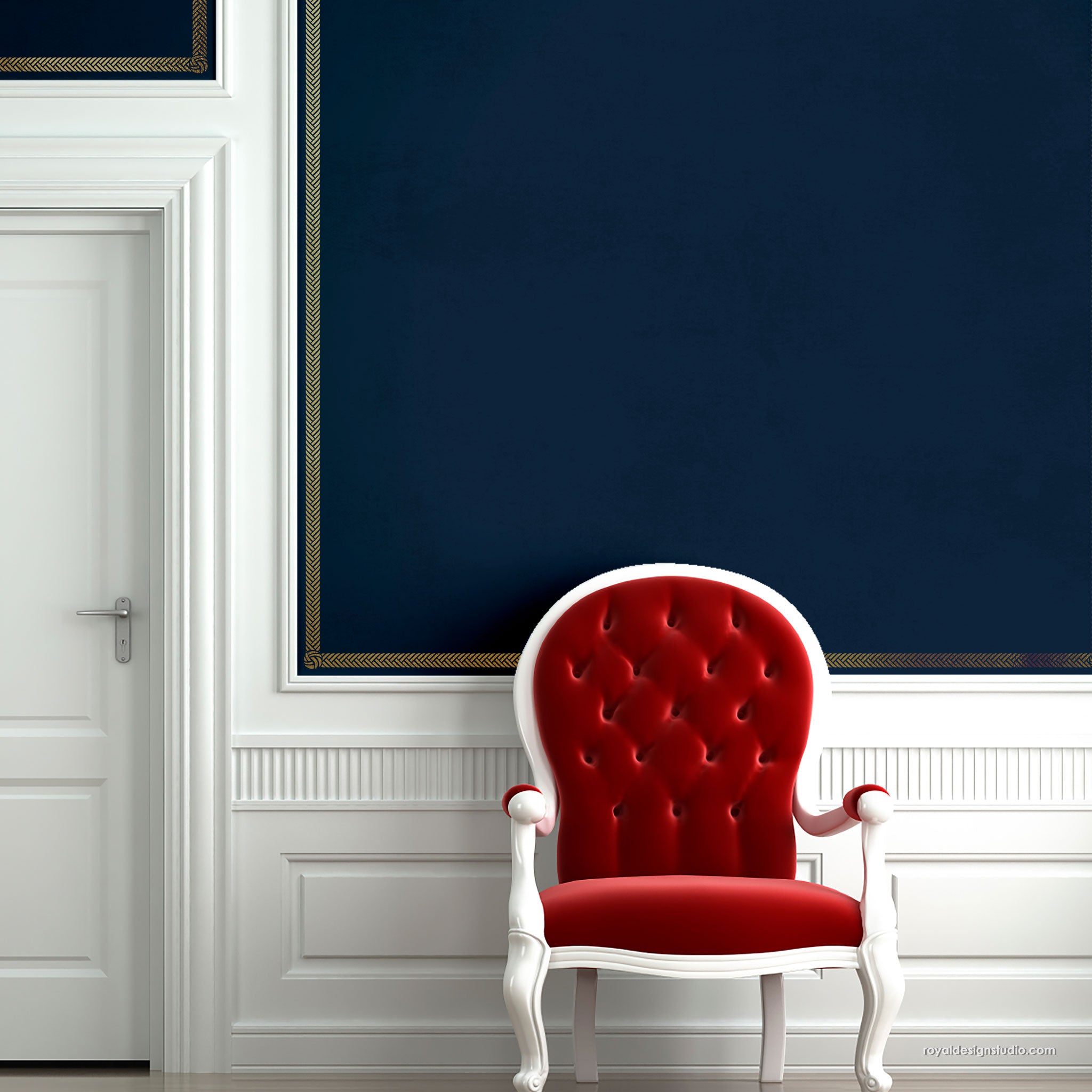 Braided Border & Knot Furniture Stencil