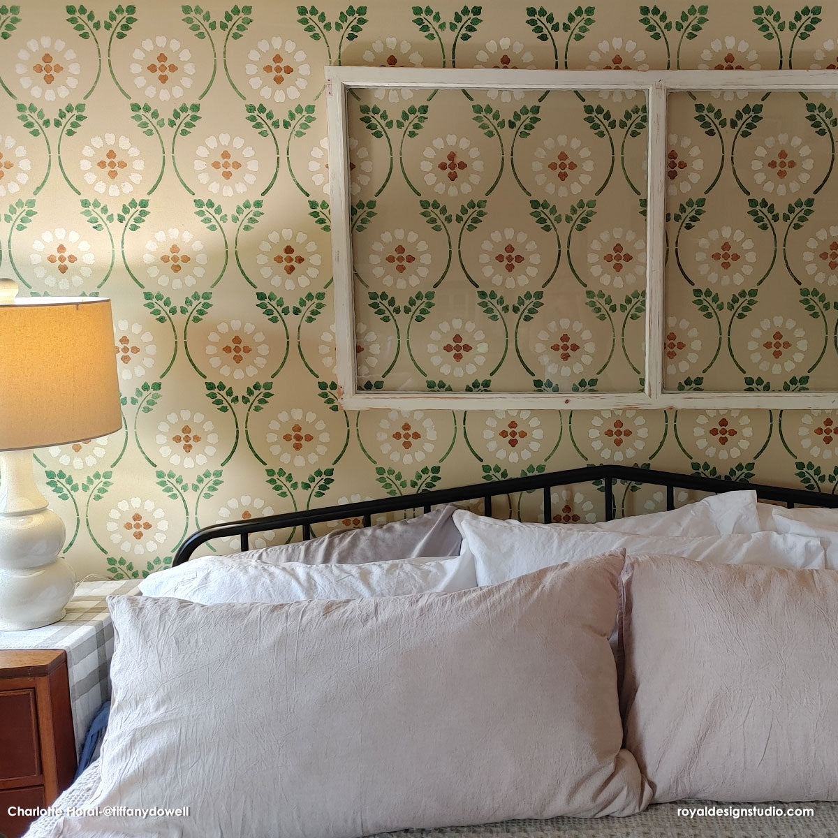 Charlotte Country Floral Trellis Stencil for Walls