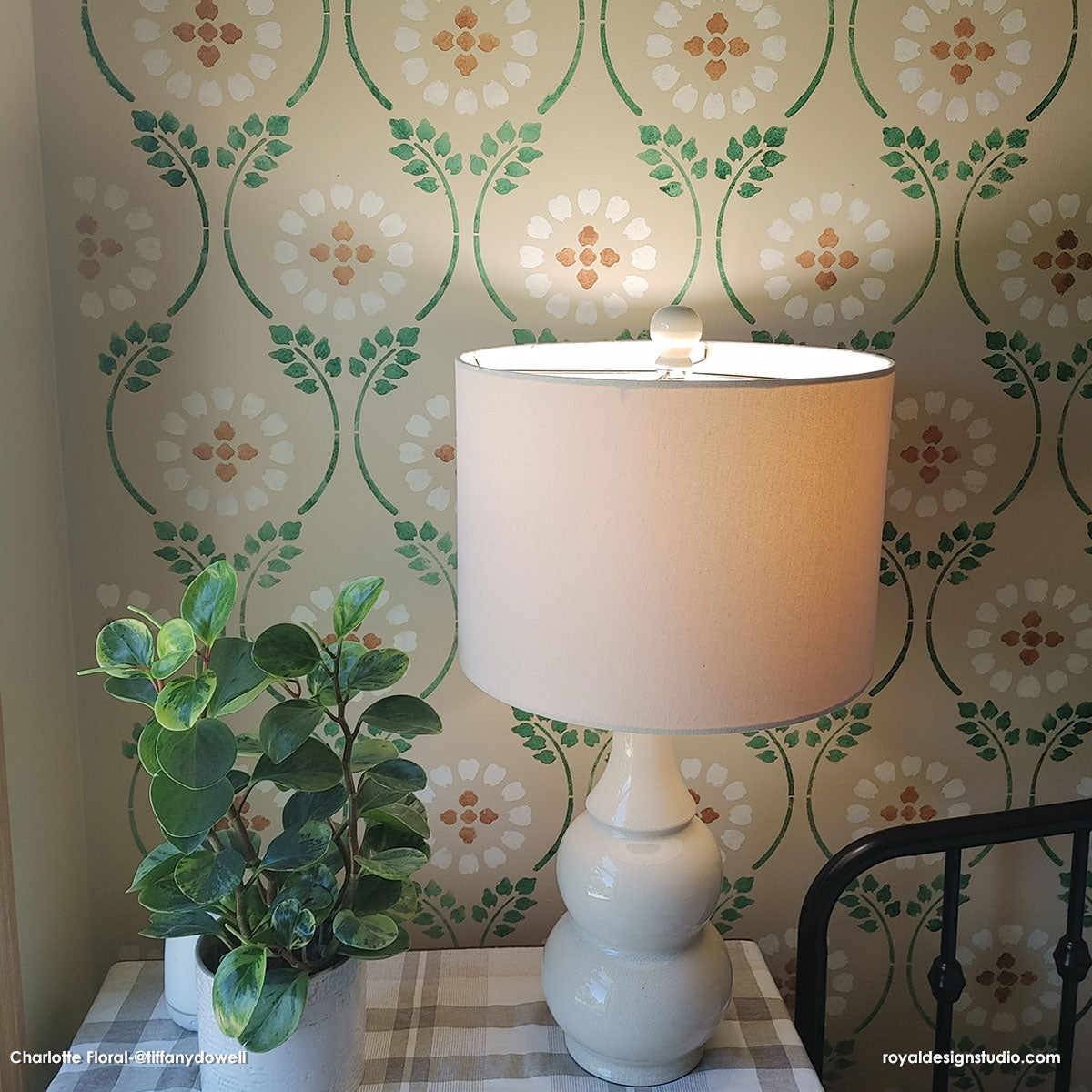Charlotte Country Floral Trellis Stencil for Walls