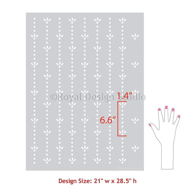 Dotty Stripe Wall Stencil Pattern