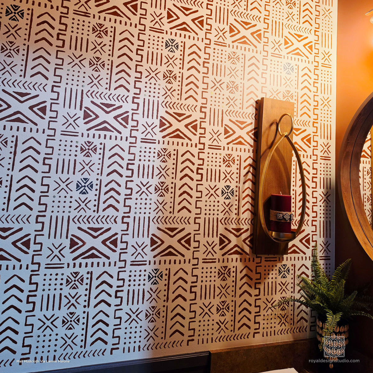 Mali Mudcloth Wall Stencil