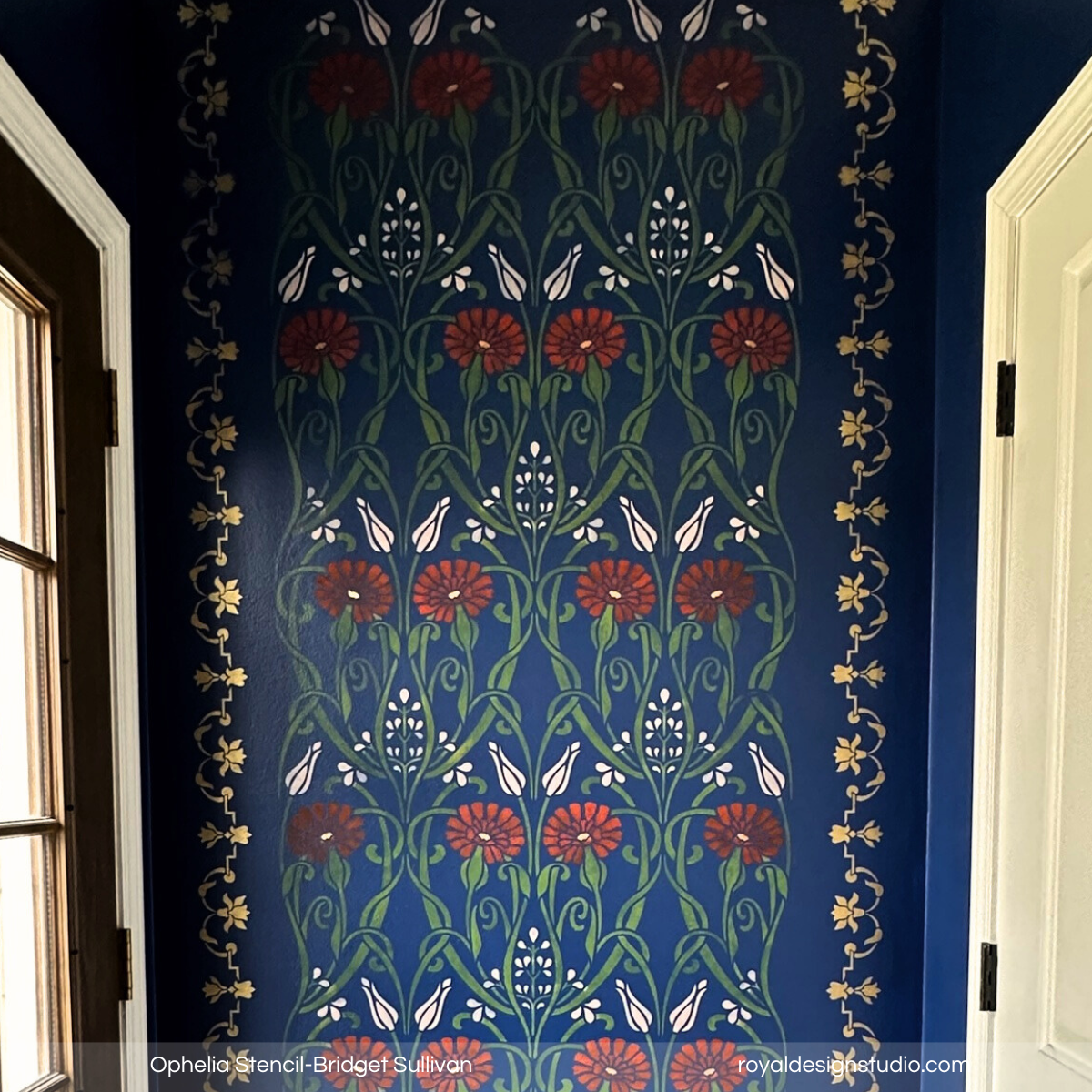 Ophelia Nouveau Floral Stencil