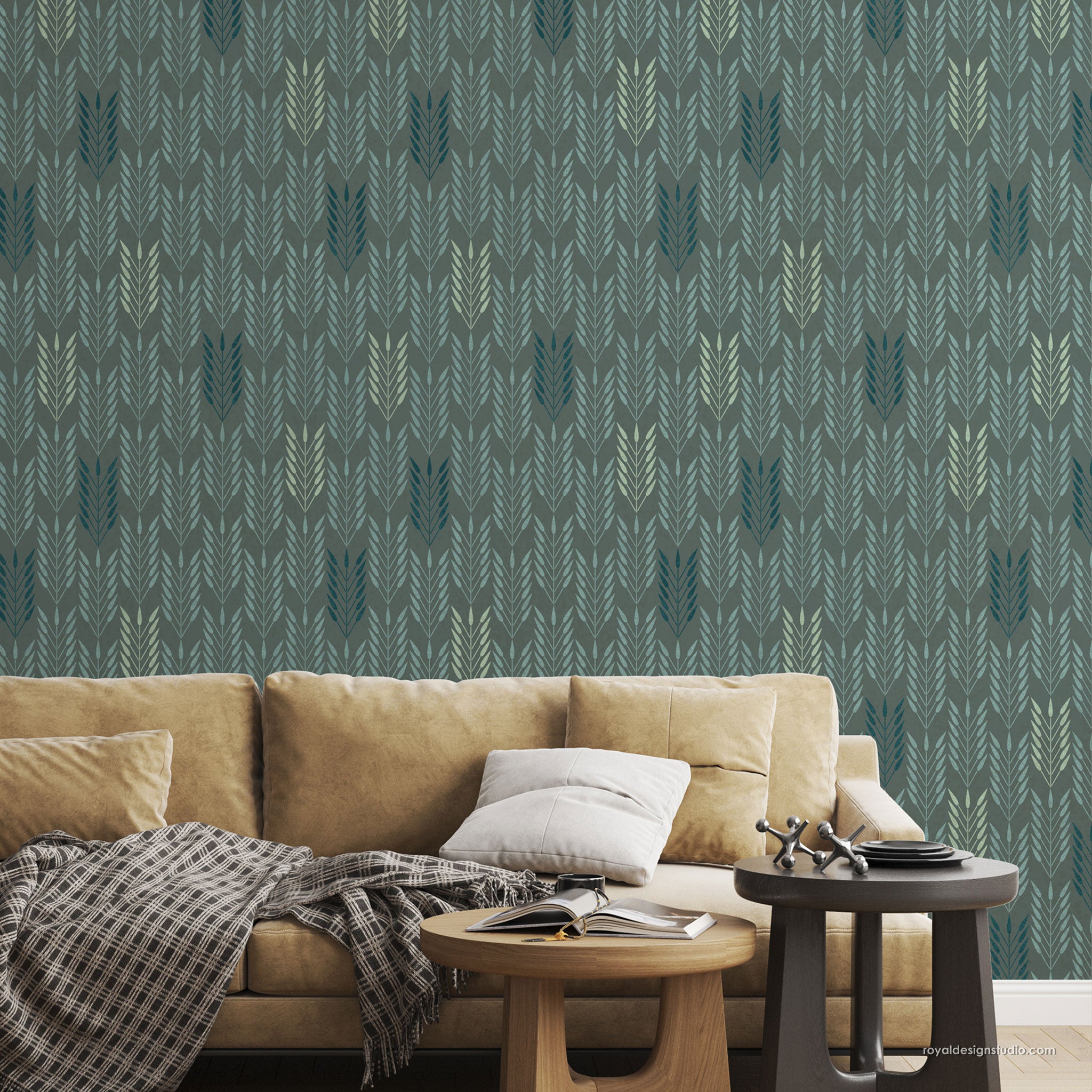 Picaya Quiver Feather Raven + Lily Wall Stencil