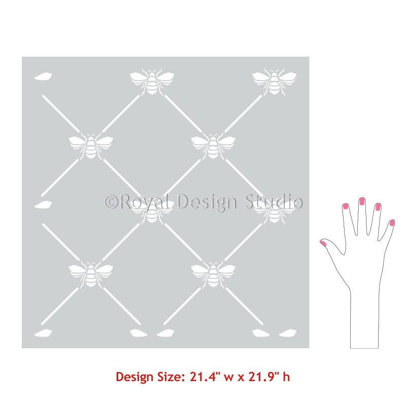 French Bee Trellis Stencil