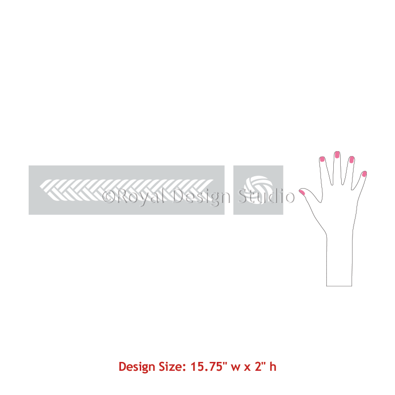 Braided Border & Knot Furniture Stencil