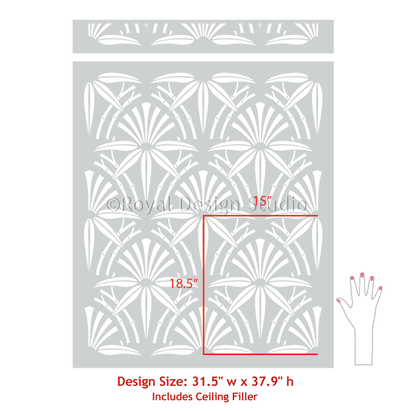 Upscaled Cabana Bamboo Wall Stencil