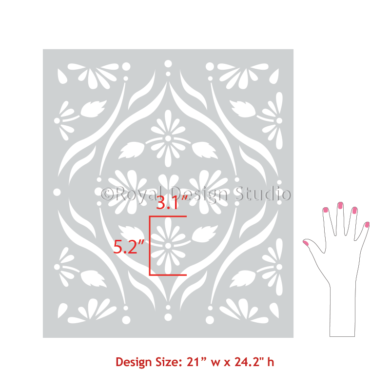 Chloe Floral Trellis Wall Stencil