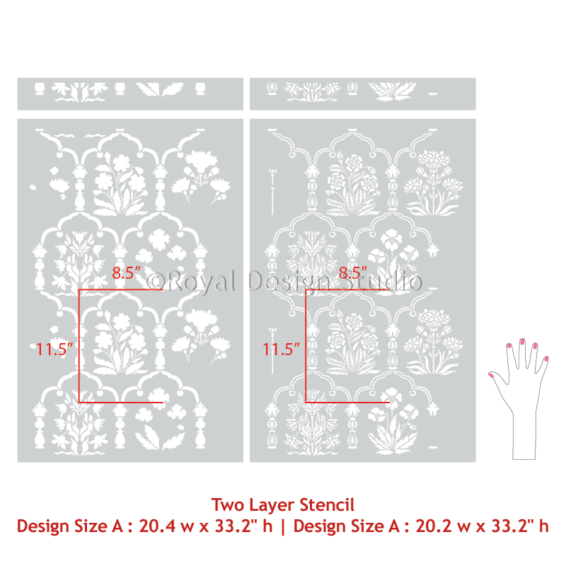 Majorelle Floral Trellis Wall Stencil