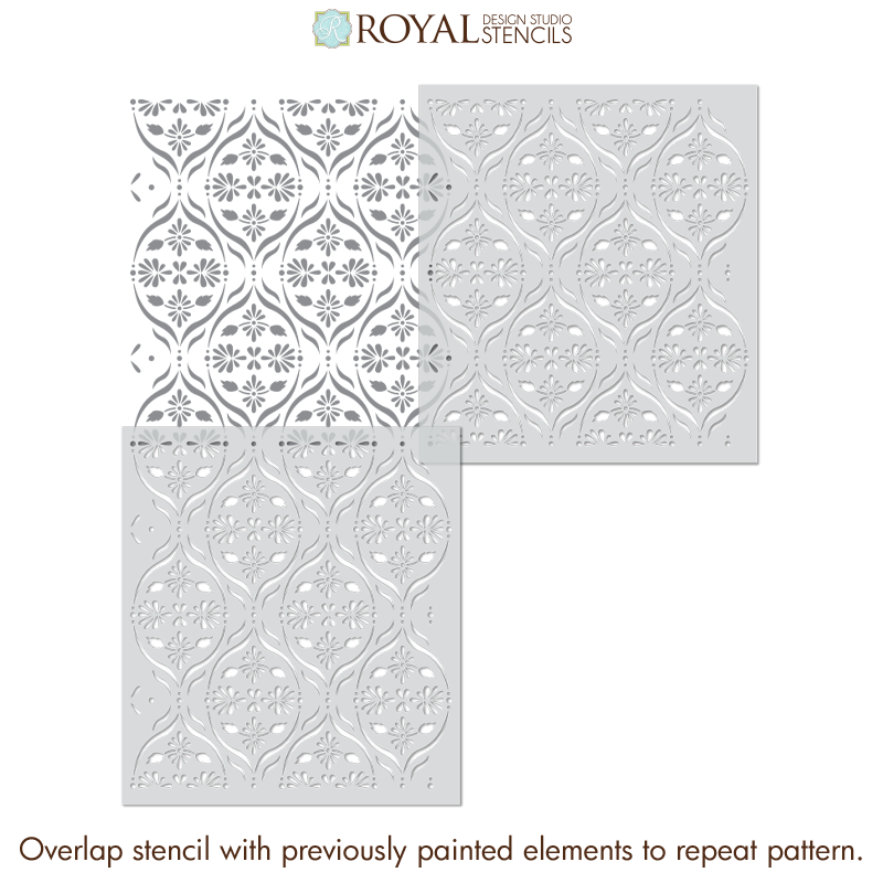 Chloe Floral Trellis Wall Stencil