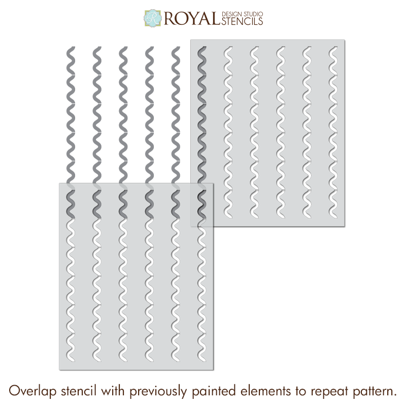 Rick Rack Ribbon Stripe Stencil