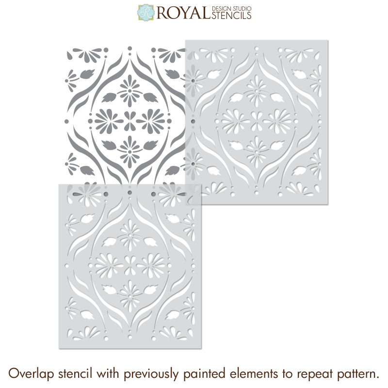 Chloe Floral Trellis Wall Stencil