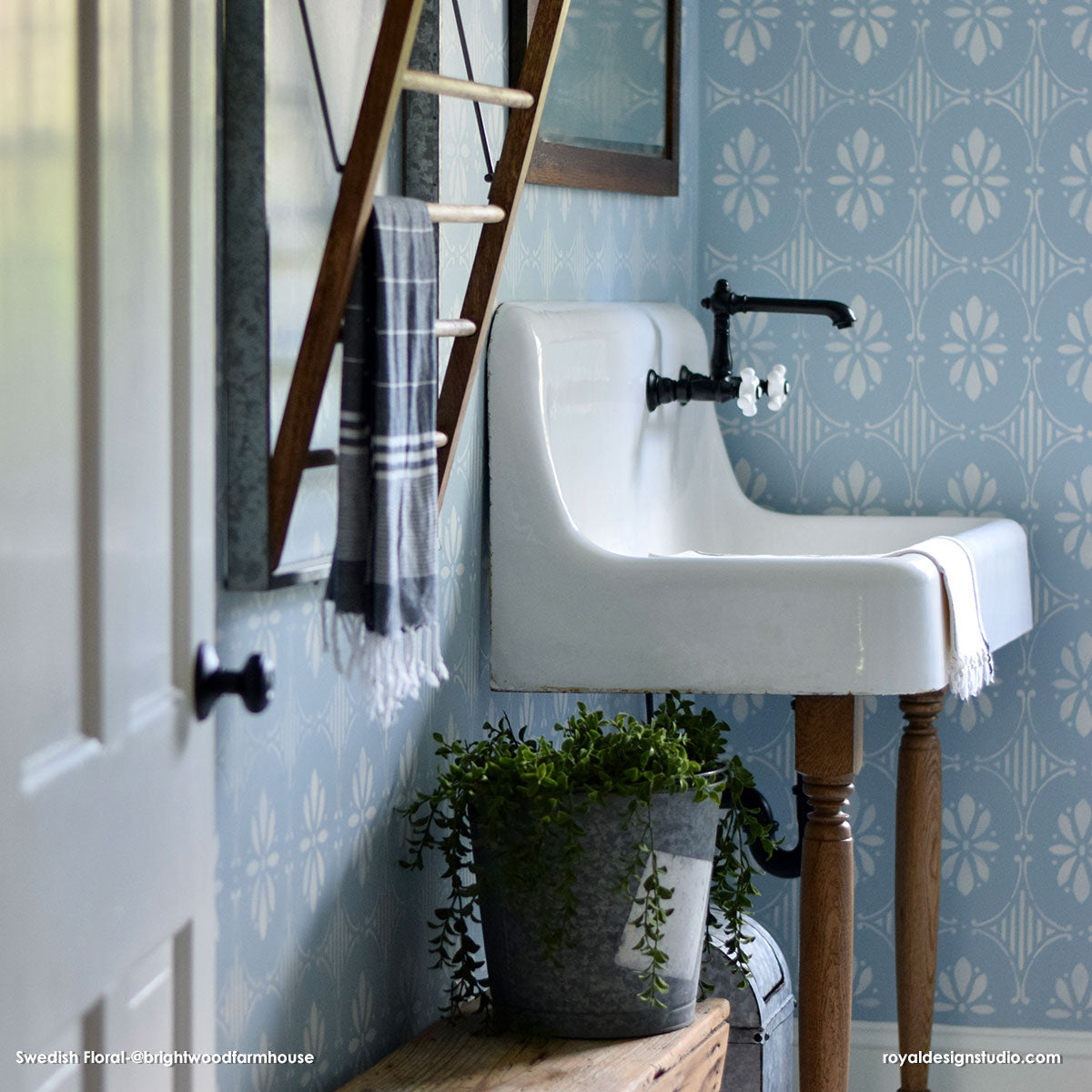 Swedish Floral Allover Stencil