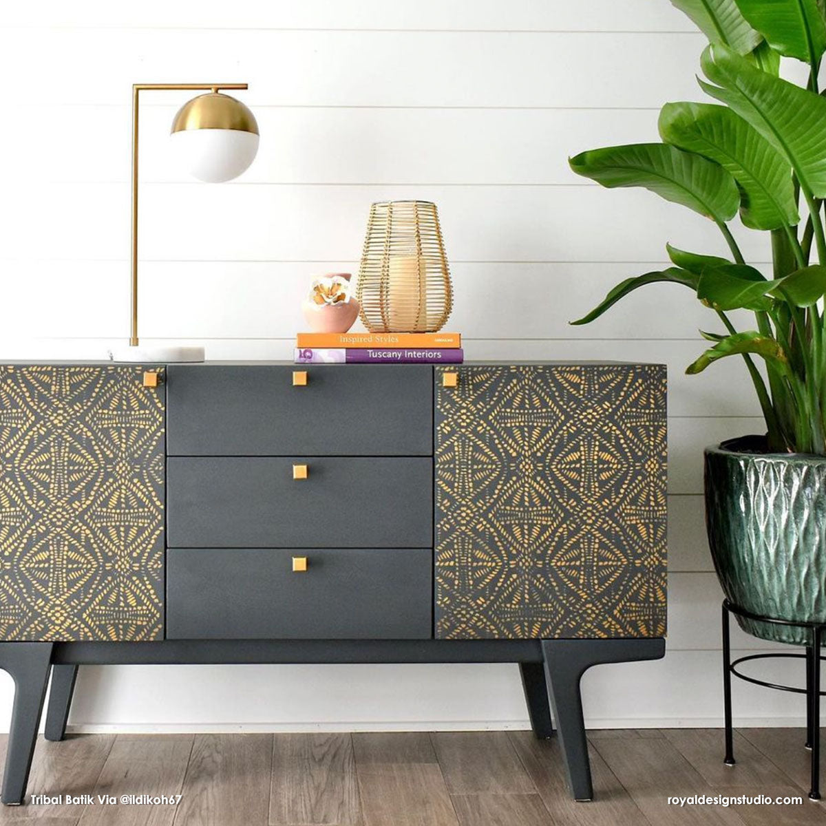 Tribal Batik Allover Wall Stencil