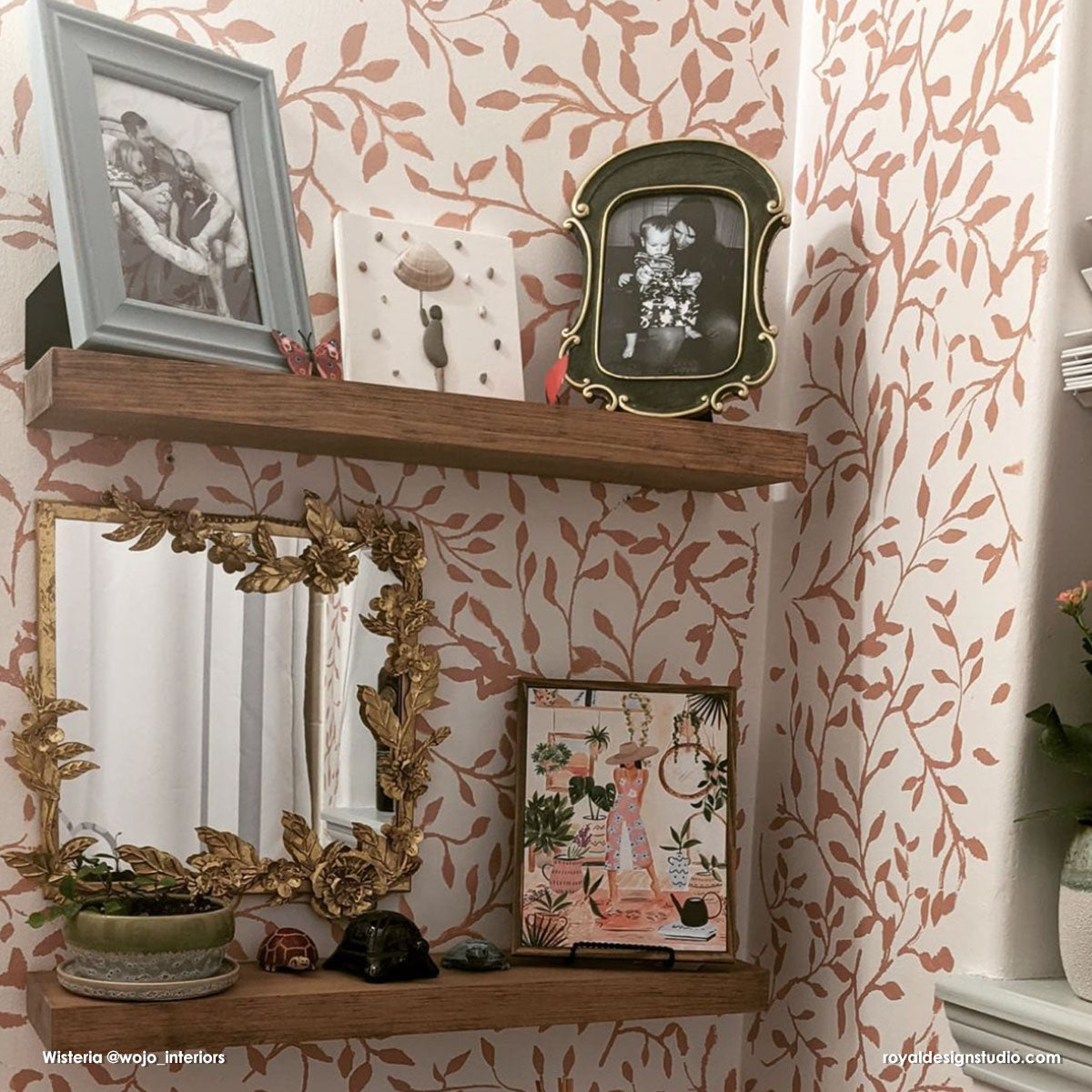 Wisteria Bonnie Christine Wall Stencil