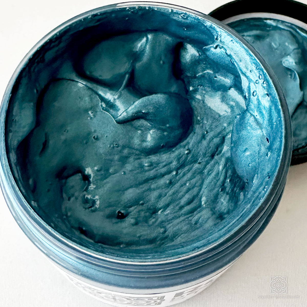 Metallic Teal Stencil Creme