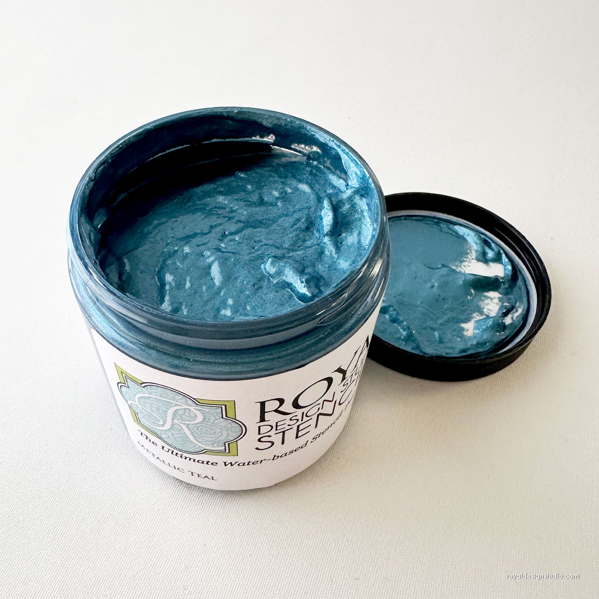 Metallic Teal Stencil Creme