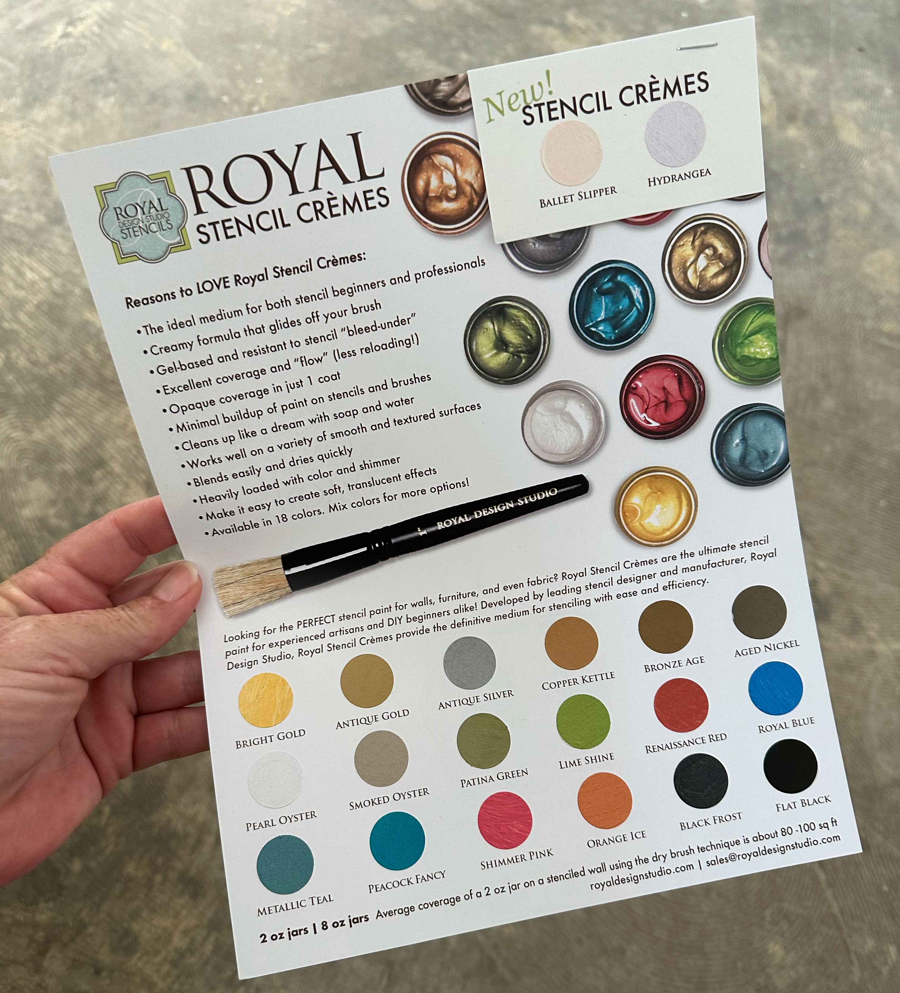 Royal Stencil Cremes Color Chart
