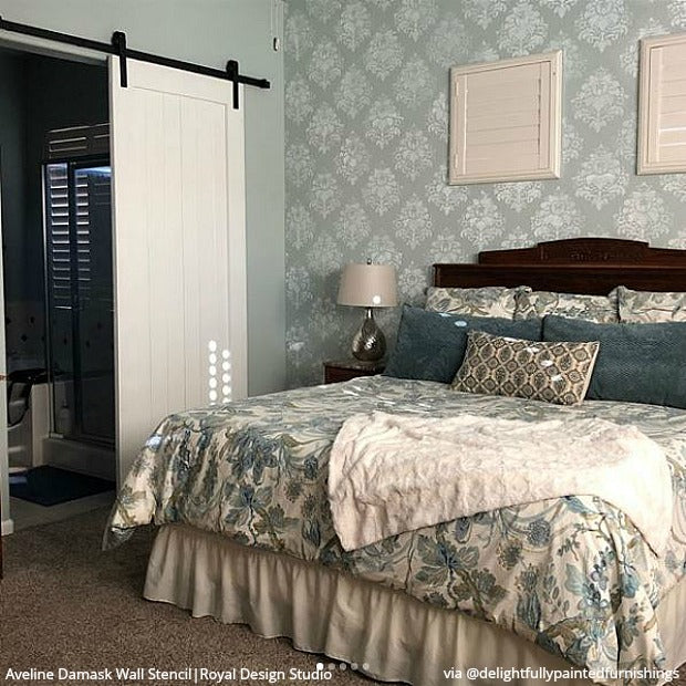 Aveline Floral Damask Wall Stencil