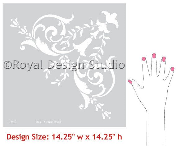19th Century Corner Ceiling Stencil - Royal Design Studio Stencils
