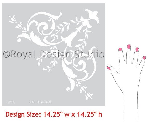 19th Century Corner Ceiling Stencil - Royal Design Studio Stencils