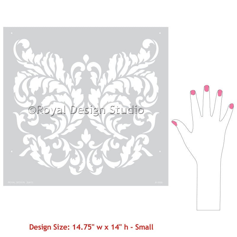 Acanthus Damask Wall Stencil - Royal Design Studio Stencils