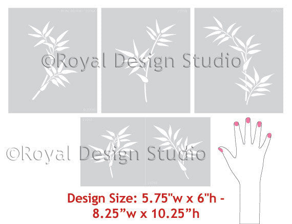 Delicate Bamboo Wall Stencils for Beautiful Asian Wall Art - Royal Design Studio