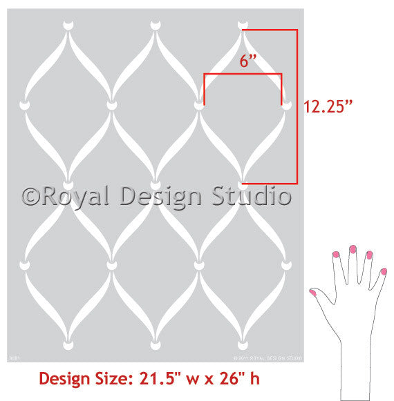 Ribbon Lattice Wall Stencil