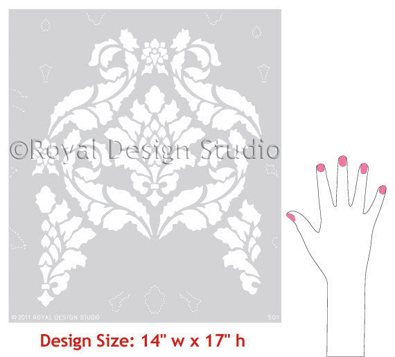 Classic and Traditional Damask Stencils for DIY Christmas Home Decor