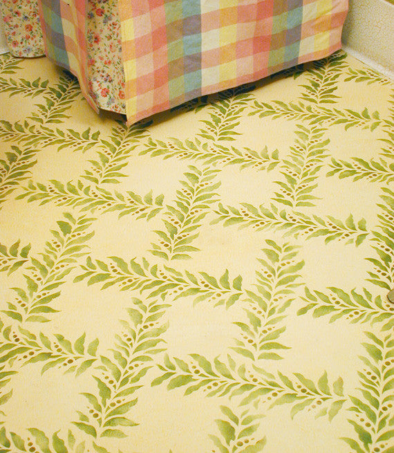 Crossed Garland Stencil Patterns - Geometric Leaves Vines Stencils - Royal Design Studio
