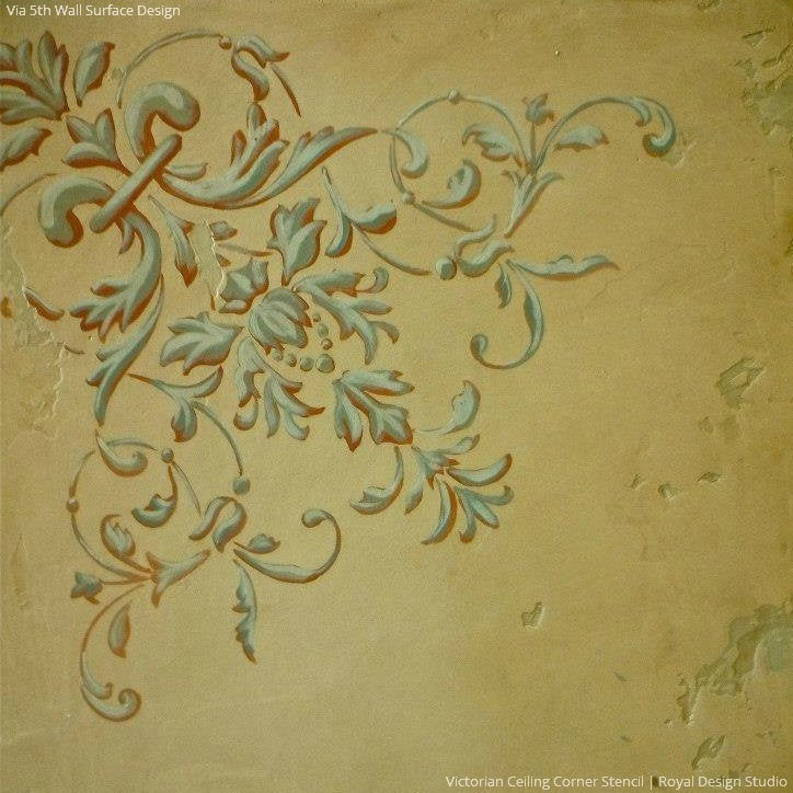 Victorian Ceiling Corner Stencil