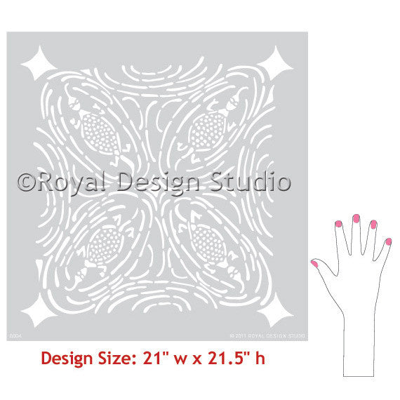 Paint your accent wall with tribal designs and Royal Design Studio African Wall Stencils