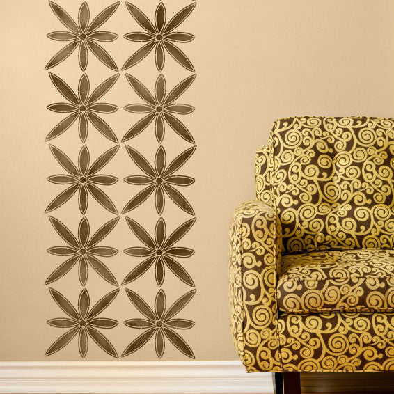 Exotic Home Decor using African Flower Wall Stencils