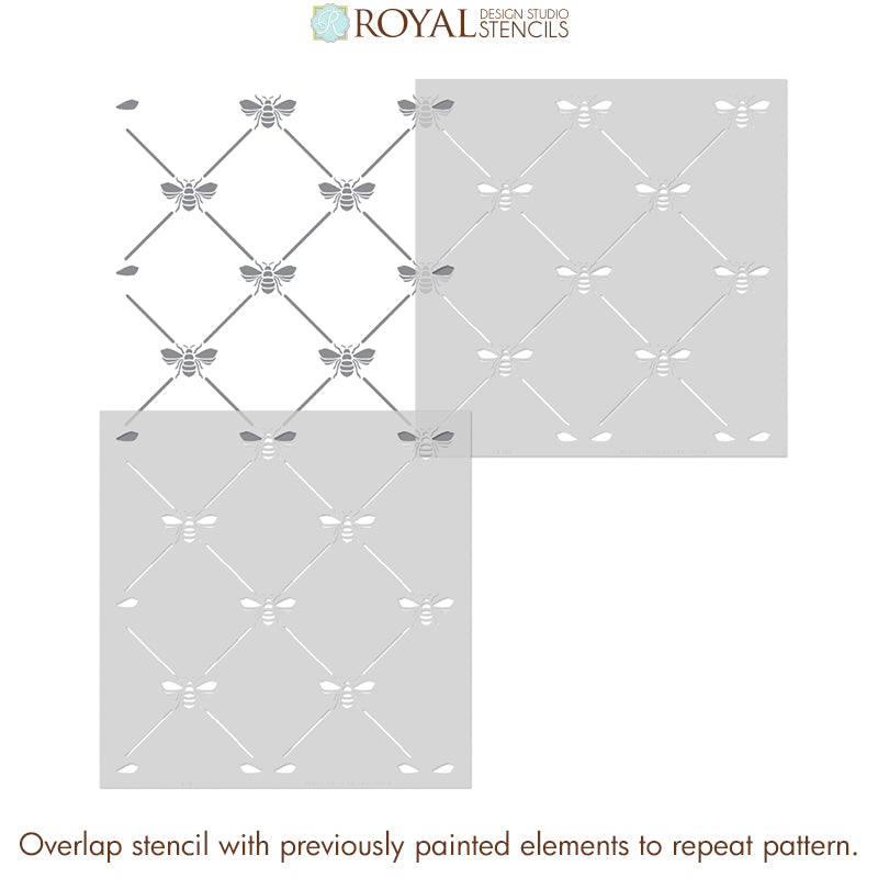 French Bee Trellis Stencil