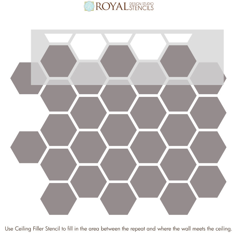 Honeycomb Hexagon Tiles Wall Stencil