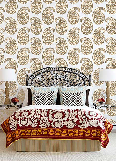 Indian Design for Exotic Decorating - Royal Design Studio Paisley Wall Stencils