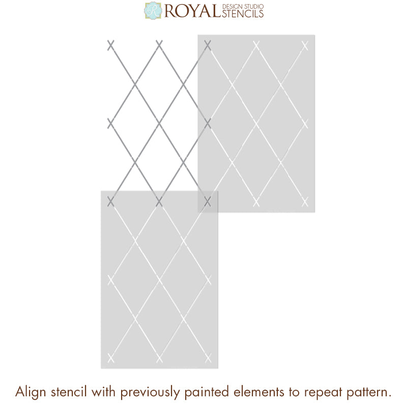 Diamond Trellis Wall Stencil