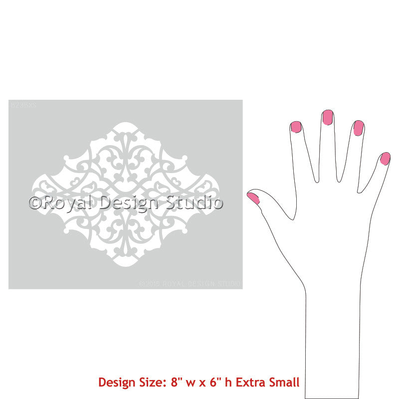 Elegant Patterns to Paint on Pillows, Wall Art, and Placemats - Alhambra Ornament Craft Stencils - Royal Design Studio