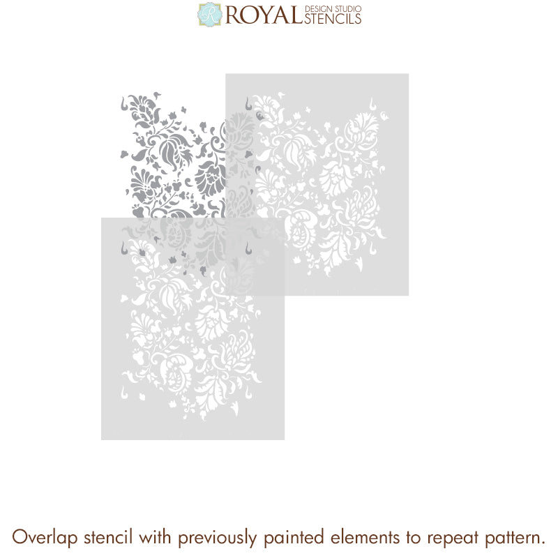 Allover Brocade Furniture Stencil