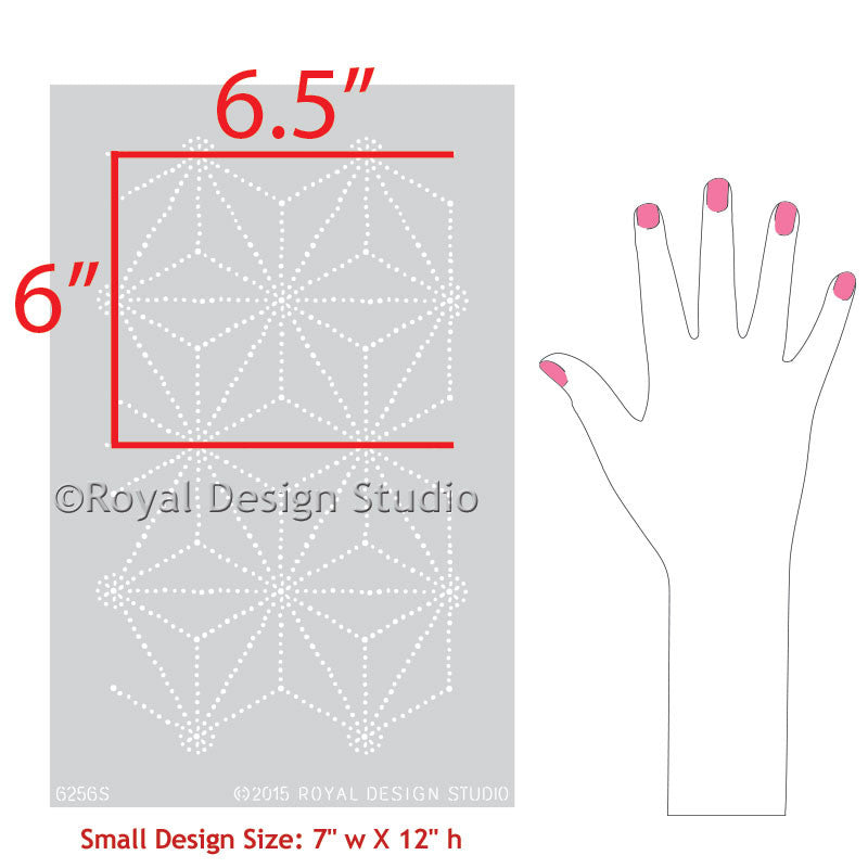 Upcycle Furniture with Asian Style and Geometric Patten - Shibori Japanese Furniture Stencils - Royal Design Studio