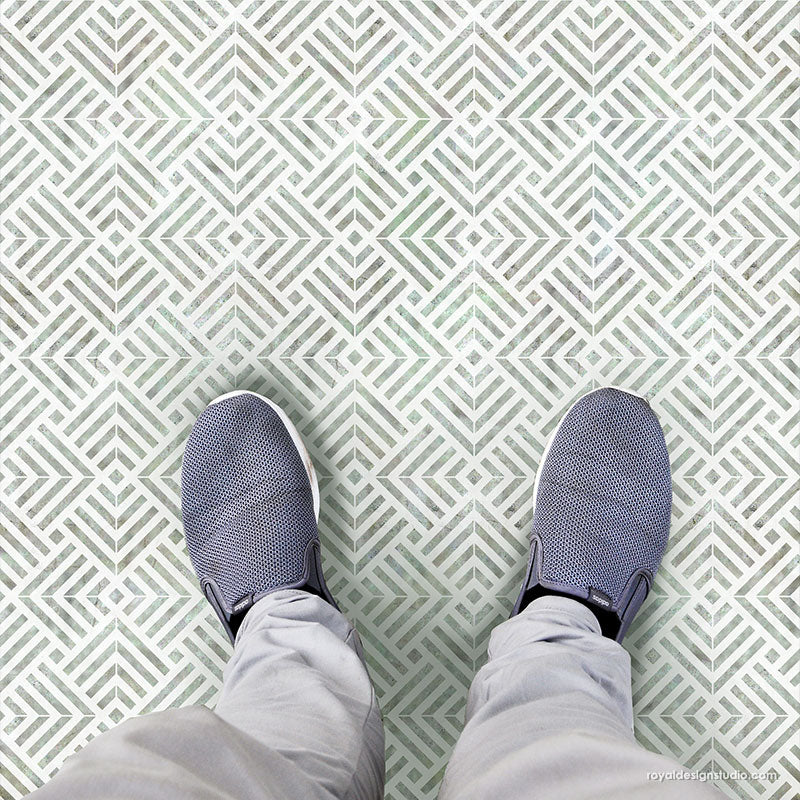 Modern Floor Stencils - Geometric Tile Stencils for Painting - Royal Design Studio
